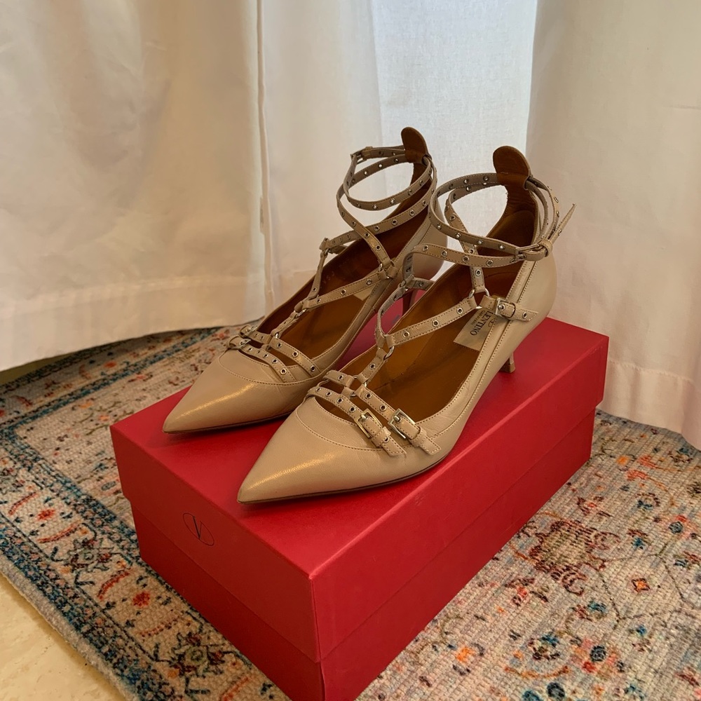 Valentino Nude Strappy kitten Heels